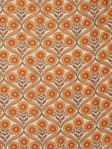 ZOUK Women White & Orange Floral Printed Scarf