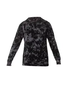 SPYKAR Men Black & Grey Printed Pullover