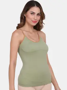 Amour Secret Women Green Solid Lightly-Padded Seamless Camisoles