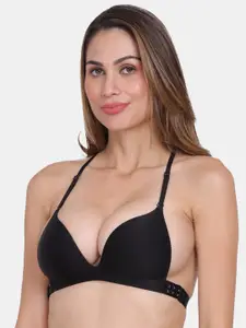 Amour Secret Black Lightly Padded Side Closure Bra