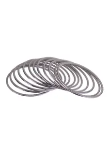 Efulgenz Set Of 24 Grey Solid Bangles