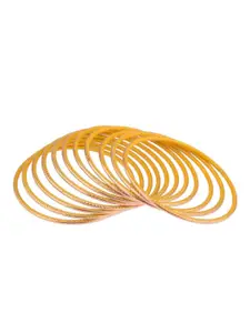 Efulgenz Set Of 24 Gold-Toned Metal Bangles