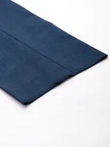 Louis Philippe Men Navy Blue Super Slim Fit Trousers