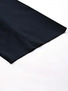 Louis Philippe Men Navy Blue Solid Super Slim Fit Water Repellant Formal Trousers