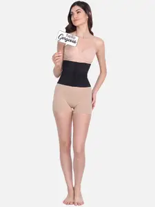 Flenzy Women Black Textured Tummy Shapewear