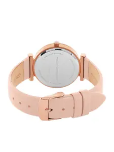 French Connection Women Pink Dial & Pink Leather Straps Analogue Watch FCP32RGL