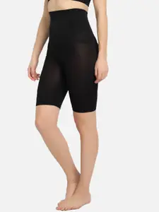 Flenzy Women Black Solid Tummy & Thigh Shapewear