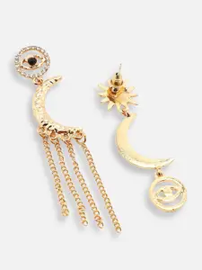 SOHI Women Gold Plated Gold-Toned Contemporary Drop Earrings
