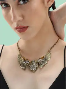 SOHI Gold-Toned & White Gold-Plated Necklace