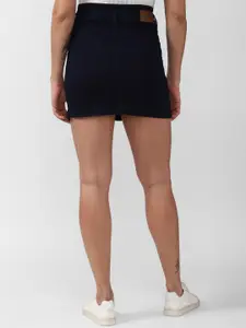 FOREVER 21 Women Navy Blue Cotton Mini Skirt