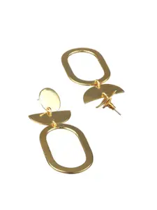 Priyaasi Gold-Toned Gold-Plated Geometric Drop Earrings