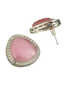 Priyaasi Silver-Toned Contemporary Silver-Plated Studs Earrings