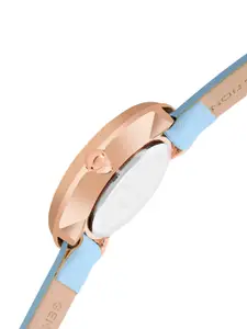 French Connection Women Blue Dial & Blue Leather Straps Analogue Watch FCN00040F