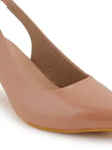 SCENTRA Peach Slingback Kitten Pumps
