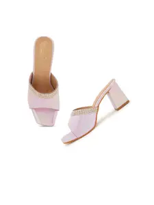 SCENTRA Women Purple Embellished Block Heels
