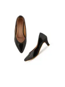 SCENTRA Women Black Kitten Pump Heels