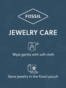 Fossil Lane Women Silver-Toned Cubic Zirconia Charm Bracelet