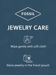 Fossil Disk Women Rose Gold & White Crystals Charm Bracelet