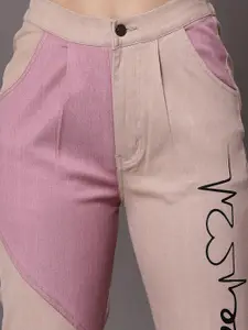 KASSUALLY Women Pink Straight Fit Stretchable Jeans