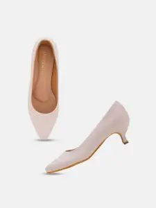 DressBerry Purple Striped Kitten Pumps Heels