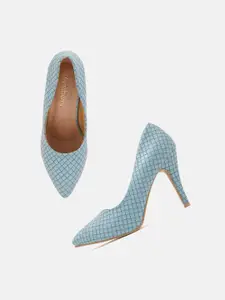 DressBerry Blue Textured Pumps Heels