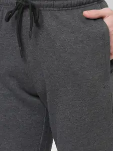 Sweet Dreams Men Charcoal Melange Solid Fleece Track Pant