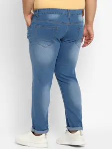 Urbano Plus Men Blue Heavy Fade Cuffed Hem Stretchable Jeans