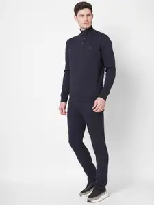 Sweet Dreams Men Navy Blue Fleece Tracksuits