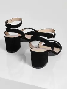 Boohoo Black Wide Fit Block Heels