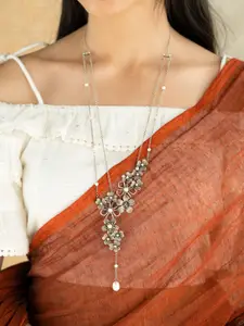 SHAYA White & Silver-Toned Sterling Silver Necklace