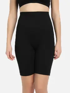 Spiaty Black Solid Tummy & Thigh Shapewear