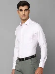 Louis Philippe Permapress Men White Slim Fit Striped Wrinkle Free Formal Shirt