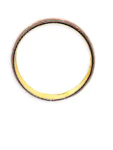 OOMPH 2 Pcs Red & Green Meenakari Peacock Floral Bangle Set