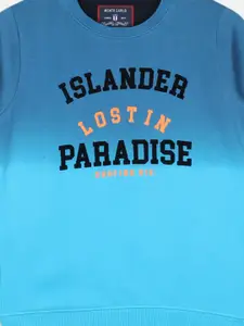 Monte Carlo Boys Blue Typography Printed Cotton Sweatshirt