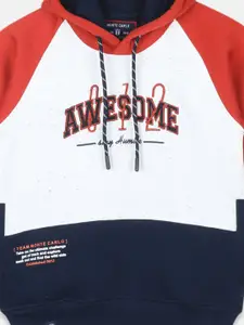 Monte Carlo Boys Orange Cotton Colourblocked Hooded Sweatshirt