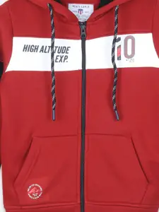 Monte Carlo Boys Rust Printed Hooded Cotton Sweatshirt