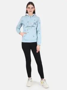 Monte Carlo Women Blue Printed Sweatshirt