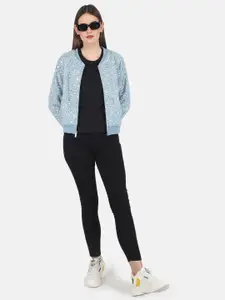 Monte Carlo Women Blue Printed Sweatshirt