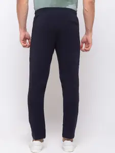 Status Quo Men Navy Blue Brand Logo Printed Track Pant
