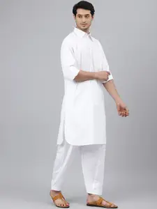 Fabindia Men White Pure Cotton Kurta with Salwar