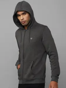 Allen Solly Men Grey Cotton Hooded Sweatshirt