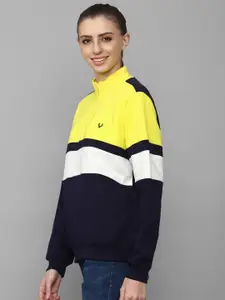 Allen Solly Woman Women Navy Blue Colourblocked Sweatshirt