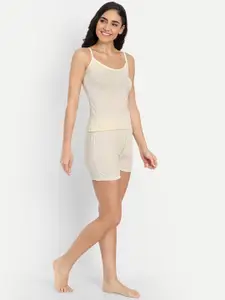 BLAZON Women Off White Pure Cotton Night Suit