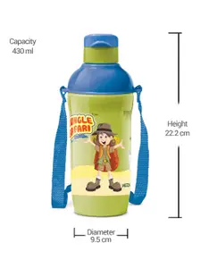 Milton Kool Active 400 Green Printed Leak Proof Insulated Water Bottle with Straw 430 ml