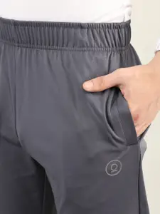 CHKOKKO Men Grey Melange Dry Fit Track Pant