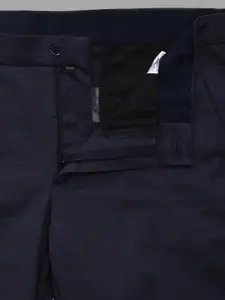 Van Heusen Men Navy Blue Slim Fit Trousers