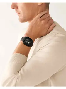 Fossil Men Black Inscription Automatic Analogue Watch ME3238