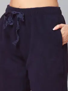 Sweet Dreams Women Super Soft Polar Fleece Applique Winter Night suit