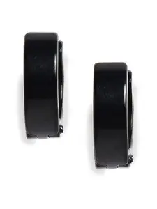 SOHI Black Contemporary Hoop Earrings