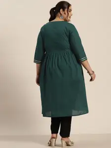 Sztori Plus Size Pure Cotton Embellished Gotta Patti A-Line Kurta